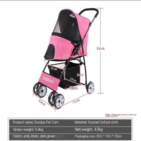 Pet Strollers Pet Stroller, Lightweight Folding Stroller, Lightweight Four-Wheeled Stroller for Cats to Go Out for A Walk Pet Stroller Medium(K) in Kuwait