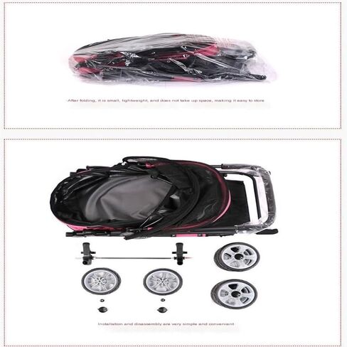 Pet Strollers Pet Stroller, Lightweight Folding Stroller, Lightweight Four-Wheeled Stroller for Cats to Go Out for A Walk Pet Stroller Medium(K) in Kuwait