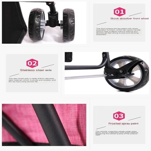 Pet Strollers Pet Stroller, Lightweight Folding Stroller, Lightweight Four-Wheeled Stroller for Cats to Go Out for A Walk Pet Stroller Medium(K) in Kuwait