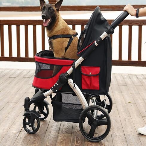 Pet Strollers Outdoor Folding Pet Stroller Dog and Cat Foldable Stroller Portable Outdoor Stroller Pet Breathable Stroller Pet Stroller Medium(G) in Kuwait