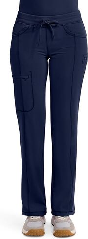 Cherokee Infinity Drawstring Pant for Women Straight Leg with 360 Stretch, Wrinkle-Resistant & 4 Pockets Plus Size - 1123A, 2XL, Lime Time in Saudi Arabia