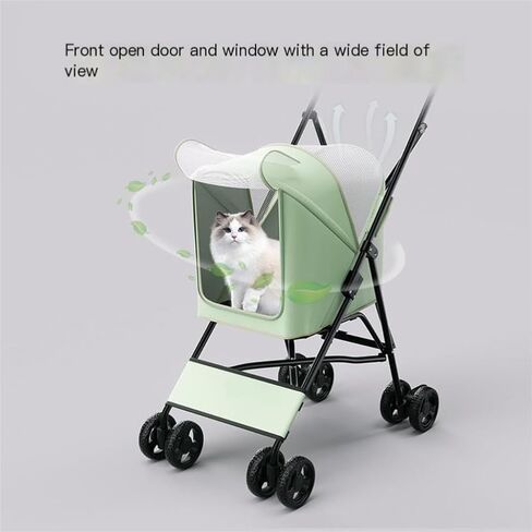 عربات الحيوانات الأليفة القابلة للطي لعربة الحيوانات الأليفة للمشي مع الكلاب والقطط عند الخروج، عربة الحيوانات الأليفة الصغيرة، الكل في واحد، عربة الحيوانات الأليفة سريعة التجميع متوسطة (أسود) in Kuwait