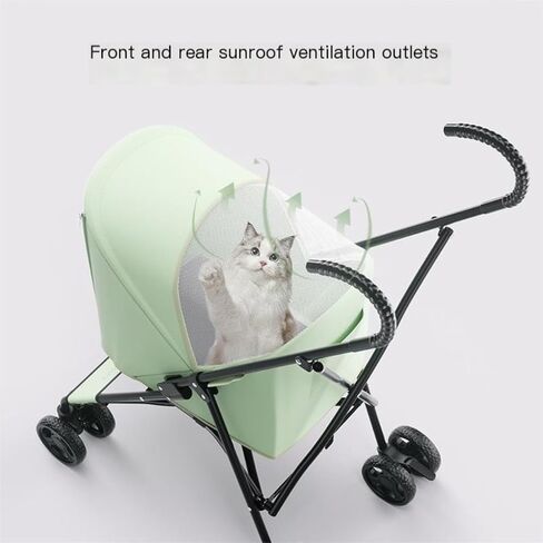 عربات الحيوانات الأليفة القابلة للطي لعربة الحيوانات الأليفة للمشي مع الكلاب والقطط عند الخروج، عربة الحيوانات الأليفة الصغيرة، الكل في واحد، عربة الحيوانات الأليفة سريعة التجميع متوسطة (أسود) in Kuwait