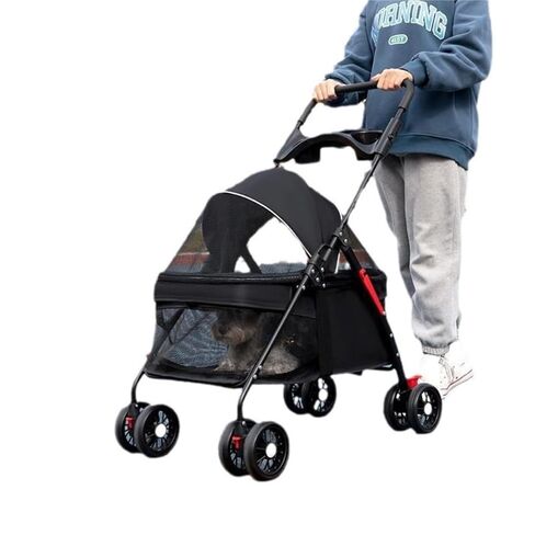 عربات الحيوانات الأليفة للنزهات، عربة سحب صغيرة، عربة جرو، عربة مشي للكلاب، صغيرة، خفيفة الوزن، قابلة للطي للقطط، متوسطة (أزرق) in Kuwait