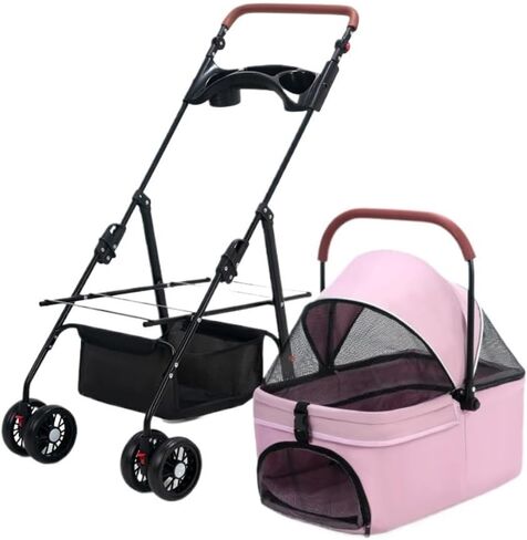 Pet Strollers Pet Cat and Dog Stroller Dog Cat Teddy Baby Stroller Lightweight Foldable Small Pet Dog When Going Out Pet Stroller Medium(Blue) in Kuwait