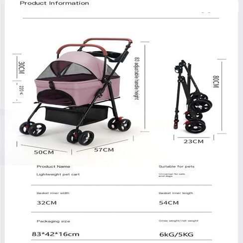 Pet Strollers Pet Cat and Dog Stroller Dog Cat Teddy Baby Stroller Lightweight Foldable Small Pet Dog When Going Out Pet Stroller Medium(Blue) in Kuwait