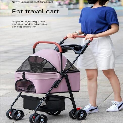 Pet Strollers Pet Cat and Dog Stroller Dog Cat Teddy Baby Stroller Lightweight Foldable Small Pet Dog When Going Out Pet Stroller Medium(Blue) in Kuwait