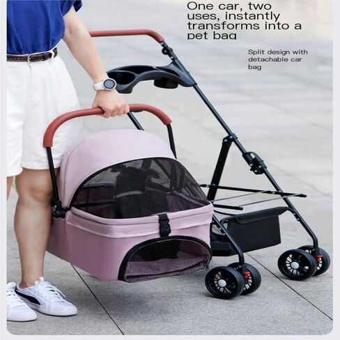 Pet Strollers Pet Cat and Dog Stroller Dog Cat Teddy Baby Stroller Lightweight Foldable Small Pet Dog When Going Out Pet Stroller Medium(Blue) in Kuwait