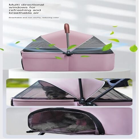 Pet Strollers Pet Cat and Dog Stroller Dog Cat Teddy Baby Stroller Lightweight Foldable Small Pet Dog When Going Out Pet Stroller Medium(Blue) in Kuwait