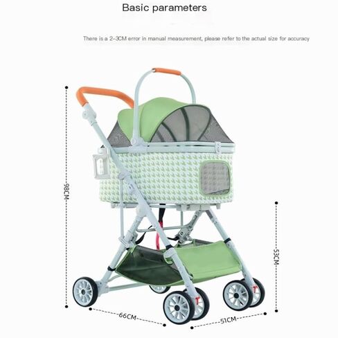 Pet Strollers Detachable Pet Stroller Detachable Three-Purpose Cat and Dog Universal Pet Stroller Houndstooth Stroller Pet Stroller Medium(K) in Kuwait