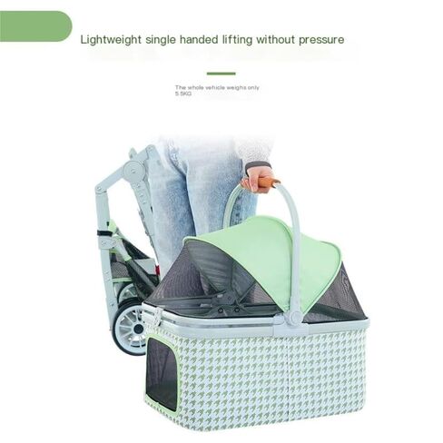 Pet Strollers Detachable Pet Stroller Detachable Three-Purpose Cat and Dog Universal Pet Stroller Houndstooth Stroller Pet Stroller Medium(K) in Kuwait