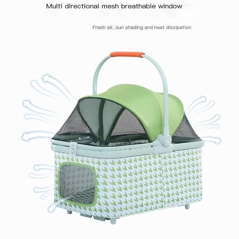 Pet Strollers Detachable Pet Stroller Detachable Three-Purpose Cat and Dog Universal Pet Stroller Houndstooth Stroller Pet Stroller Medium(K) in Kuwait