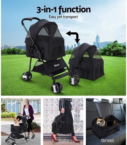 Pet Strollers Pet Stroller Four-Wheel Pet Stroller Folding Pet Stroller Lightweight Pet Stroller Outdoor Pet Stroller Pet Stroller Medium(G,Small) in Kuwait