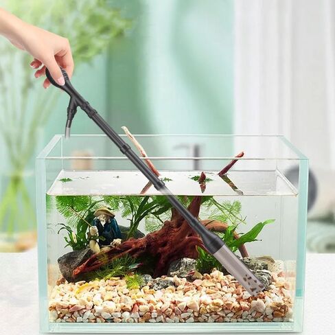Large Gravel Vacuum for Aquarium, Adjustable Length Manual 256GPH Aquarium Gravel Cleaners, Low Water Level Fish Tank Water Changer with Suction Ball, Use for Fish Tank Cleaning Gravel and Sand in Saudi Arabia