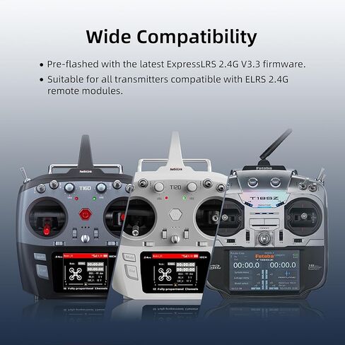 جهاز استقبال Radiolink 2.4 جيجا هرتز ER16 ELRS FPV 16CH يأتي مع هوائي مزدوج IPEX MHF 1 لجهاز إرسال T12D T16D TX16S ExpressLRS RC والمزيد in Kuwait