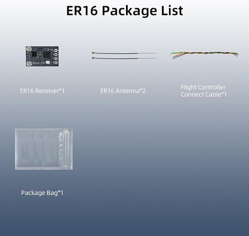 جهاز استقبال Radiolink 2.4 جيجا هرتز ER16 ELRS FPV 16CH يأتي مع هوائي مزدوج IPEX MHF 1 لجهاز إرسال T12D T16D TX16S ExpressLRS RC والمزيد in Kuwait