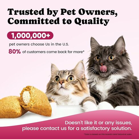 Glucosamine for Cats, Cat Joint Supplement with Chondroitin, Omega-3s & Green-Lipped Mussel, Pain Relief Crunchy & Creamy Treats for Senior Cats, Hip & Joint, Mobility & Flexibility Support -450 Chews in Saudi Arabia
