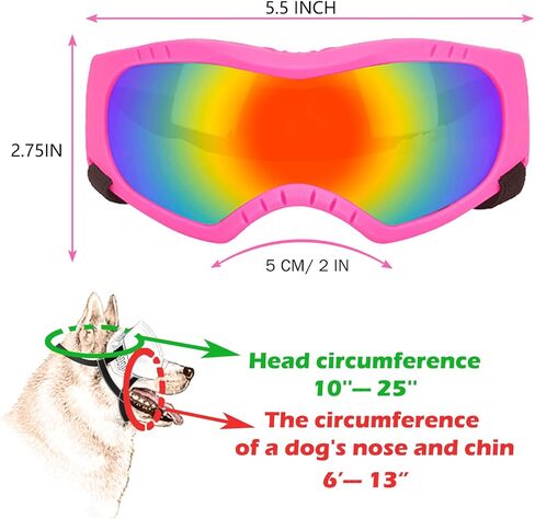 Dog Sunglasses,Doggles Anti-UV Protection,Pet Sunglasses with Adjustable Strap,Suitable for Motorcycle Car Driving Bike Riding Hiking Swimming Wind Dust Fog Dog Eye Protection in Saudi Arabia