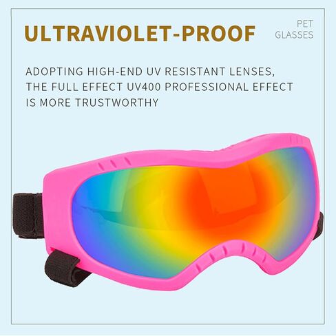 Dog Sunglasses,Doggles Anti-UV Protection,Pet Sunglasses with Adjustable Strap,Suitable for Motorcycle Car Driving Bike Riding Hiking Swimming Wind Dust Fog Dog Eye Protection in Saudi Arabia