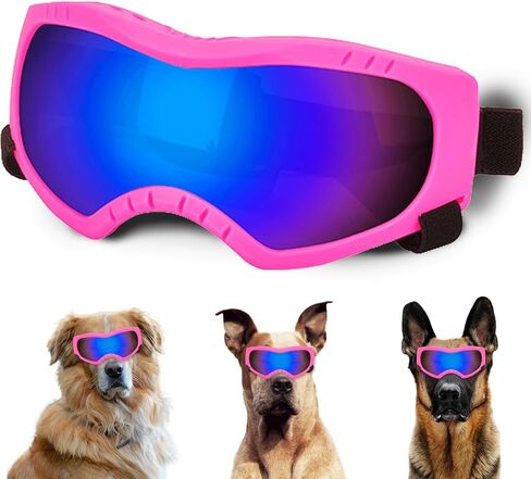 Dog Sunglasses,Doggles Anti-UV Protection,Pet Sunglasses with Adjustable Strap,Suitable for Motorcycle Car Driving Bike Riding Hiking Swimming Wind Dust Fog Dog Eye Protection in Saudi Arabia