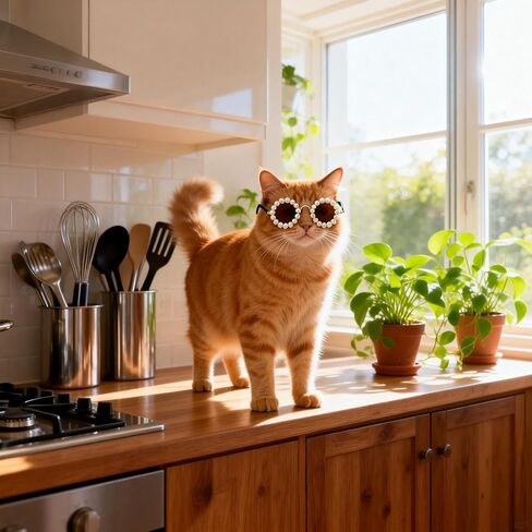 نظارات شمسية لطيفة على شكل قطة لؤلؤية، نظارات شمسية للحيوانات الأليفة للكلاب/القطط الصغيرة والمتوسطة، إكسسوارات أزياء الحيوانات الأليفة لحفلات الأعياد، أزياء نظارات الدمية للحيوانات الأليفة، نظارات للقطط، نظارات شمسية للكلاب للتصوير الفوتوغرافي في الحفلات in Kuwait