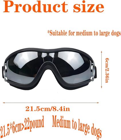 1 Piece of Dog Sunglasses Suitable for Large and Medium-Sized Dog Breeds, UV/Wind/dust/Fog Resistant pet Glasses, with Adjustable Shoulder Straps in Saudi Arabia