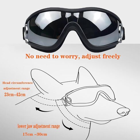 1 Piece of Dog Sunglasses Suitable for Large and Medium-Sized Dog Breeds, UV/Wind/dust/Fog Resistant pet Glasses, with Adjustable Shoulder Straps in Saudi Arabia