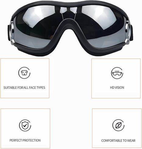 1 Piece of Dog Sunglasses Suitable for Large and Medium-Sized Dog Breeds, UV/Wind/dust/Fog Resistant pet Glasses, with Adjustable Shoulder Straps in Saudi Arabia