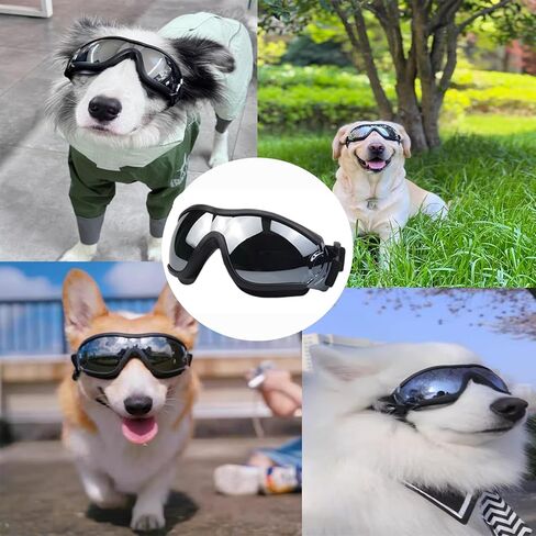 1 Piece of Dog Sunglasses Suitable for Large and Medium-Sized Dog Breeds, UV/Wind/dust/Fog Resistant pet Glasses, with Adjustable Shoulder Straps in Saudi Arabia
