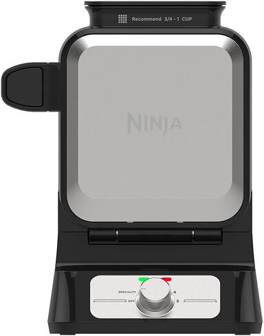 صانع الوافل البلجيكي من نينجا برو NeverStick - تصميم عمودي، مانع للالتصاق بدون فوضى، 5 إعدادات للظل + وضع خاص، فطائر الوافل الرقيقة والمقرمشة، سهلة التنظيف، BW1001C (الإصدار الكندي) in Saudi Arabia