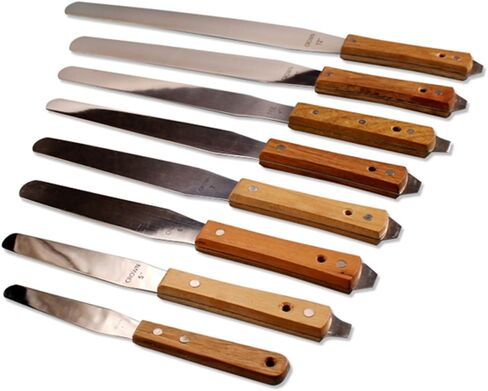 ملعقة حبر طباعة الشاشة مقاس 9 بوصة - سكين من الفولاذ المقاوم للصدأ بمقبض خشبي، مرن - 4 بوصة / 5 بوصة / 6 بوصة / 7 بوصة / 8 بوصة / 9 بوصة / 10 بوصة / 12 بوصة (9 بوصات) in Kuwait