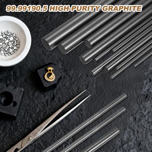 PATIKIL Graphite Stir Rod, 0.31" Diameter 5" Length Stirring Rod Graphite Sticks for Graphite Crucible Ingot Melting Casting, Pack of 1 in Kuwait