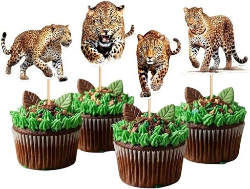 50 PCS Dinosaur Cupcake Toppers, Wafer Paper Cake Decorations for Dinosaur Theme Birthday Party, Baby Shower Kids Cake Supplies in Kuwait