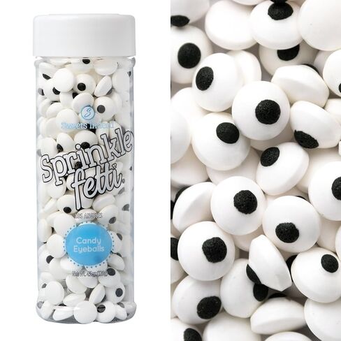 Sweets Indeed Dye-Free Candy Eyeball Sprinkles, 2.92 oz | Edible Sugar Eyeball Decorations for Cookies, Cupcakes & Cakes | No Artificial Dyes in Saudi Arabia