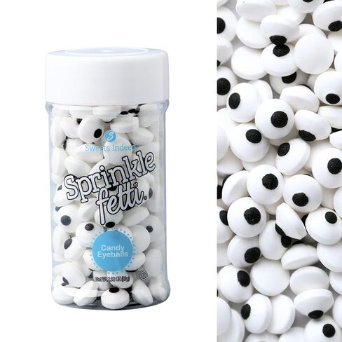 Sweets Indeed Dye-Free Candy Eyeball Sprinkles, 2.92 oz | Edible Sugar Eyeball Decorations for Cookies, Cupcakes & Cakes | No Artificial Dyes in Saudi Arabia