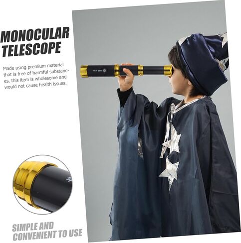 SUPVOX Compact Monocular Pirate Telescope Handheld Spyglass for Boys and Portable Black Gold Edge Science Exploration Tool for Outdoor Adventure and Birthday Gift in Saudi Arabia