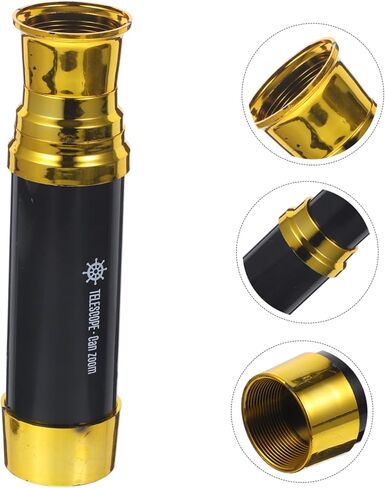 SUPVOX Compact Monocular Pirate Telescope Handheld Spyglass for Boys and Portable Black Gold Edge Science Exploration Tool for Outdoor Adventure and Birthday Gift in Saudi Arabia