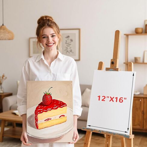 لوحات قماشية للرسم مقاس 12 × 16 بوصة، 3 عبوات من لوحات قماش الطلاء الفارغة الكبيرة المصنوعة من القطن للطلاء الزيتي والألوان المائية وطلاء الأكريليك والغواش والتمبرا in Kuwait