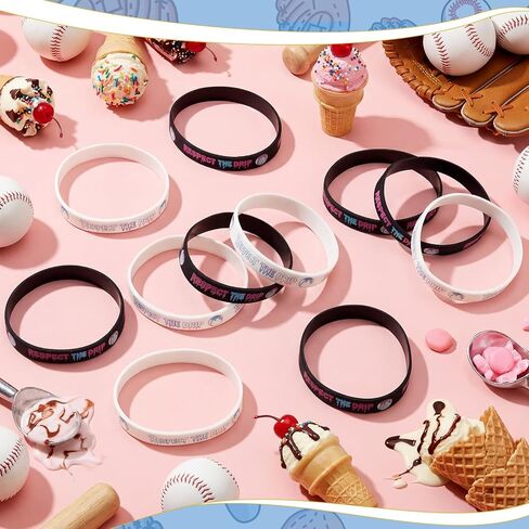 Baseball Soft Ball Silicone Bracelets Baseball Soft Ball Wristbands Party Decorations Summer Party Decorations for Women Men in Saudi Arabia