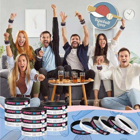 Baseball Soft Ball Silicone Bracelets Baseball Soft Ball Wristbands Party Decorations Summer Party Decorations for Women Men in Saudi Arabia