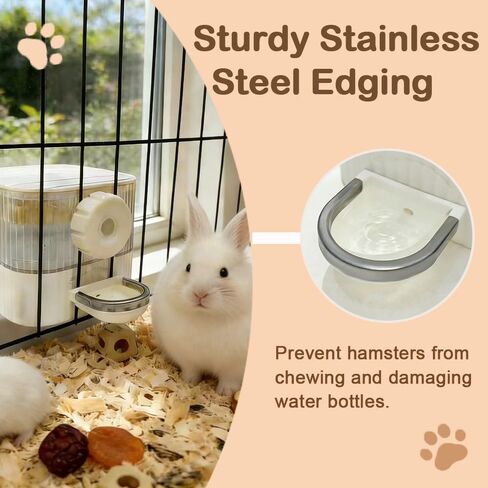 Marchul No Drip Rabbit Water Dispenser 650ml, Top Fill Pet Water Bowl Bottle Dishwasher-Safe for Rabbits, Bunny Guinea Pig Ferret, Puppy Kitten, Other Small Animals, BPA Free in Kuwait