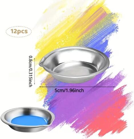 12-Well Stainless Steel Artist Palette – Heavy-Duty, Slip-Resistant Paint Tray for Watercolor & Acrylic. Ideal for Studio, Classroom & DIY. Easy to Clean. in Saudi Arabia