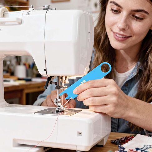 Sewing Machine Needle Threader - Quick Threading Device, Automatic Needle Threader with Magnetic Storage, Magnifier, and Ruler for Quilting, Alterations, and Tailoring in Saudi Arabia