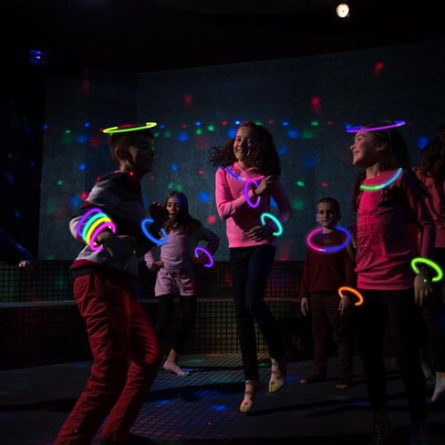 Glow Sticks Party Pack 8"-50, Light up Bracelets & Necklaces Accessories for Kids, Neon Glow in the Dark Valentines Day Party Favor Supplies Decoration for Birthday Camping Wedding Dance Parade in Kuwait