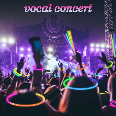 Glow Sticks Party Pack 8"-50, Light up Bracelets & Necklaces Accessories for Kids, Neon Glow in the Dark Valentines Day Party Favor Supplies Decoration for Birthday Camping Wedding Dance Parade in Kuwait