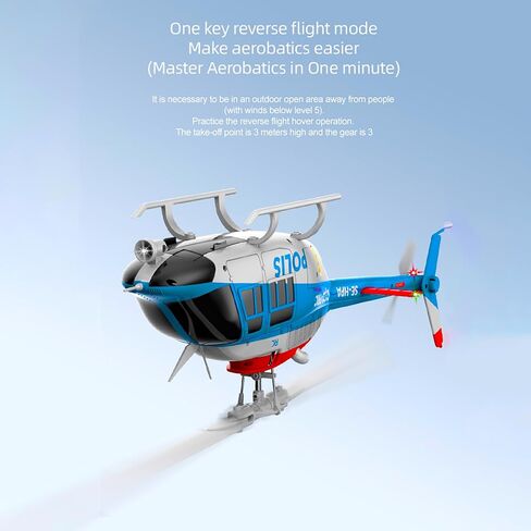 C138Pro 206 Remote Controlled Helicopter for Adults Beginners RC Heli Aileronless 6CH 6-Axis Gyroscope Air Pressure Hold Optical Flow Position Fly Upside Down 3D Rolling RTF 2Batteries in Saudi Arabia