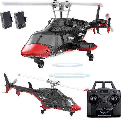 A61 Airwolf طائرة هليكوبتر تعمل بالتحكم عن بعد 4CH RC Heli Aileronless 1/42 مقياس جيروسكوب 6 محاور ارتفاع يحوم موضع التدفق البصري بطاريتين للبالغين المبتدئين/أسود وأحمر in Saudi Arabia