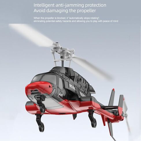 A61 Airwolf طائرة هليكوبتر تعمل بالتحكم عن بعد 4CH RC Heli Aileronless 1/42 مقياس جيروسكوب 6 محاور ارتفاع يحوم موضع التدفق البصري بطاريتين للبالغين المبتدئين/أسود وأحمر in Saudi Arabia
