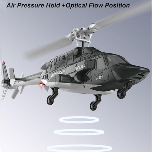 A61 Airwolf طائرة هليكوبتر تعمل بالتحكم عن بعد 4CH RC Heli Aileronless 1/42 مقياس جيروسكوب 6 محاور ارتفاع يحوم موضع التدفق البصري بطاريتين للبالغين المبتدئين/أسود وأحمر in Saudi Arabia
