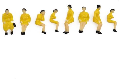 90-Piece HO Scale Model Railroad Seated People Figures, 1:87 Scale Assorted Color Sitting Passengers for Train Layouts and Scenery in Kuwait